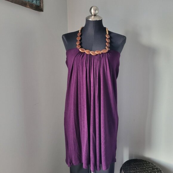 Lotus Halter Mini Summer Dress Sz S/M - Picture 5 of 11